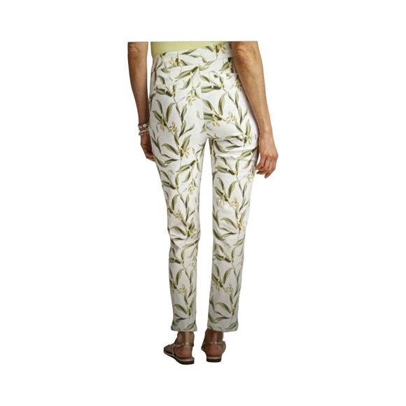 Chico's Brigitte Slub Slim Ankle Pants. Alabaster - Picture 3 of 9